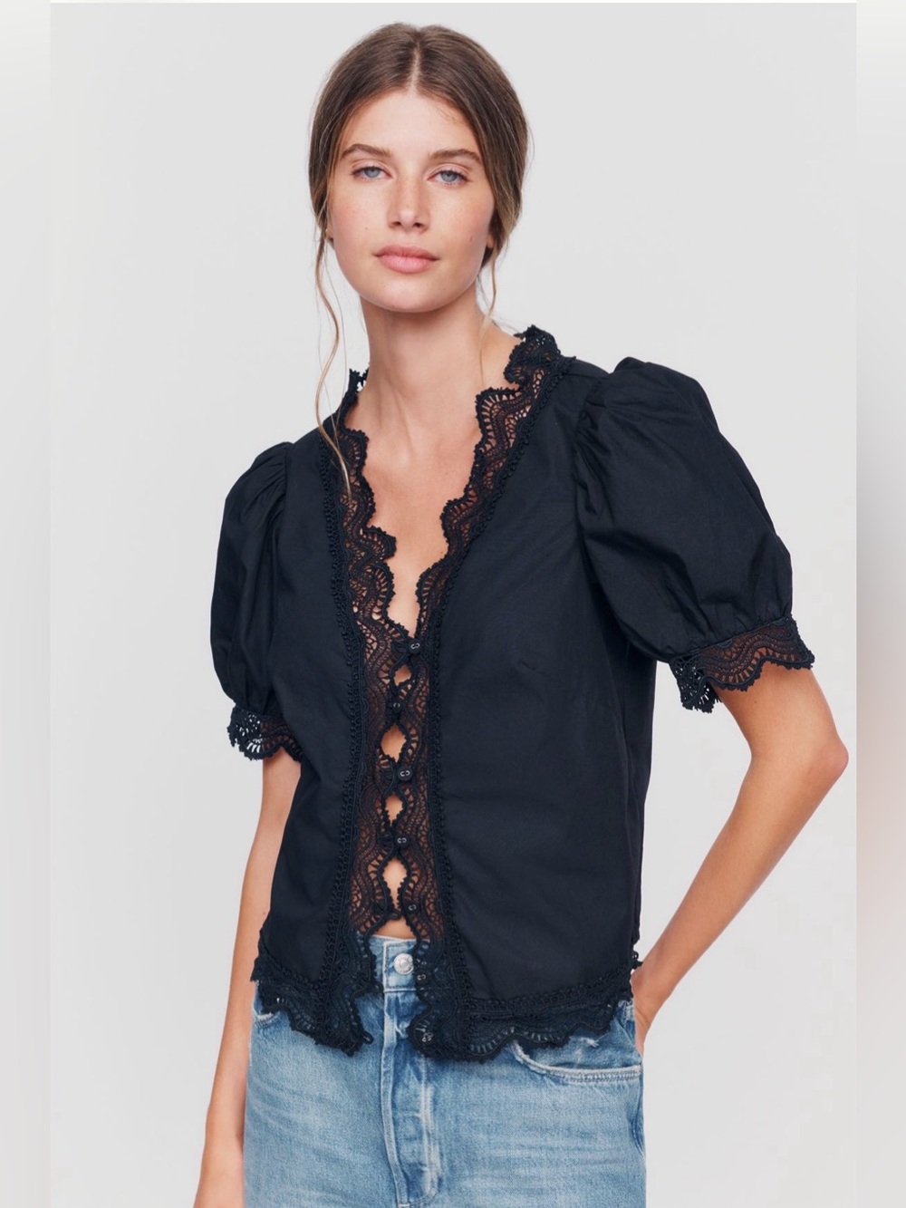 By Anthro 100% Cotton Blouse S NWT